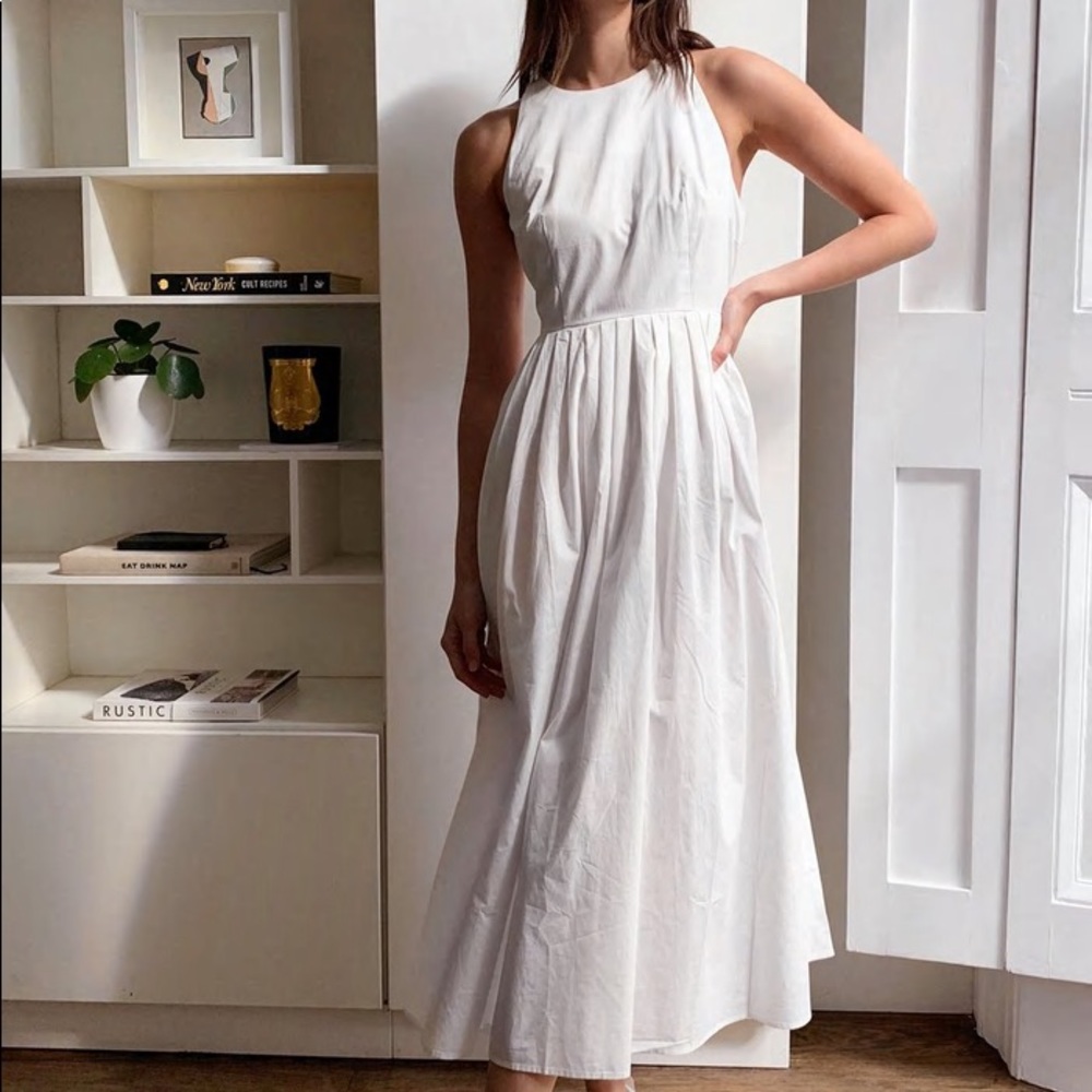 White midi dress